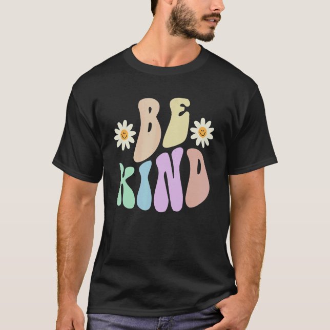 Camiseta Hippie BE KIND Retro Stop Bullying Choose Kindness (Frente)