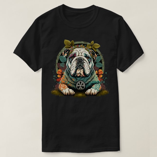 Camiseta Hippie Bulldog 2 (Frente do Design)