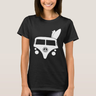 Camiseta Hippie Camper Van com Surfboards também conhecido 