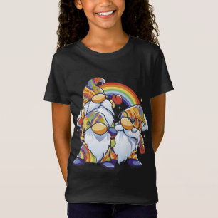 Camiseta Hippie Cartoon Gnome Rainbow Nature