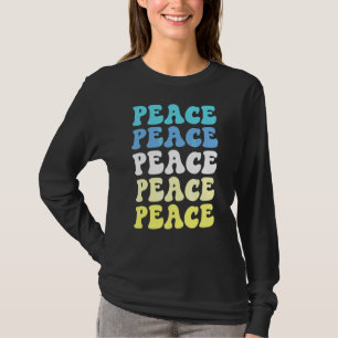 Camiseta Hippie da Paz - Sem guerra Amarelo Azul Pacifismo