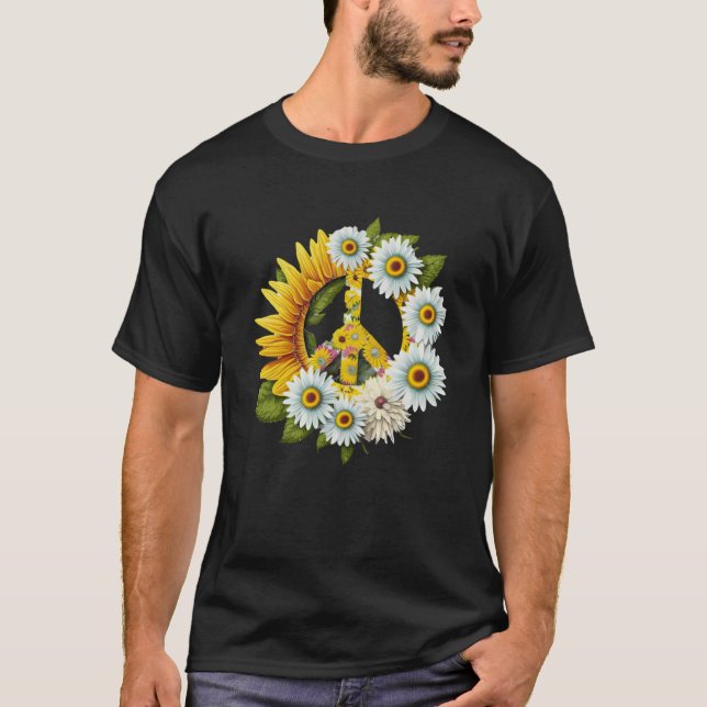Camiseta Hippie Daisy - Sinal de Paz - Flor de Sol (Frente)