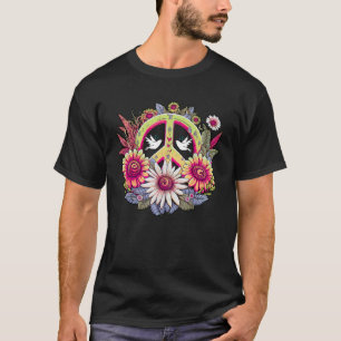 Camiseta Hippie Daisy - Sinal de Paz - Flor de Sol
