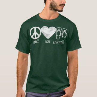 Camiseta Hippie Design Peace Love Chinelos Beach Vibes Me