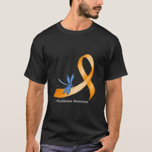 Camiseta Hippie Dragonfly Laranja Fita Leucemia Sensibiliza