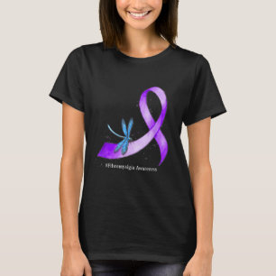 Camiseta Hippie Dragonfly Púrpura Fibromialgia Awaren