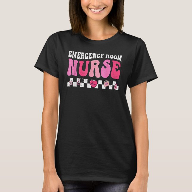 Camiseta Hippie Emergency Room Nurse Funny Valentines Day T (Frente)