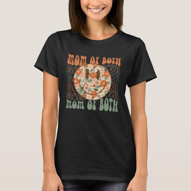 Camiseta Hippie Face Mãe dos Dois Gêmeos Mãe Retrô Groovy M (Frente)