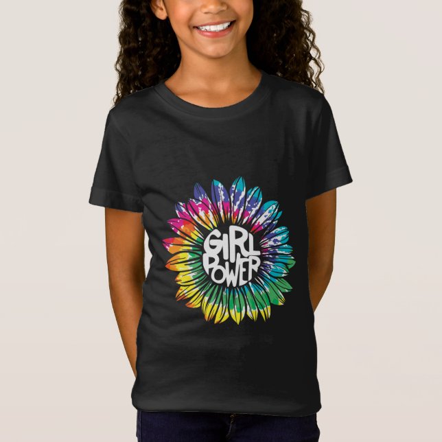 Camiseta Hippie Fleur Enfants Girl Power (Frente)