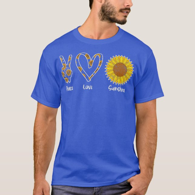 Camiseta Hippie Florist Floral Fllower Peace Love Sunshine (Frente)