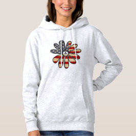 Camiseta Hippie Flower Power Sign American Flag