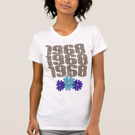 Camiseta Hippie Flower Power Sign Aqua Purple, 1968