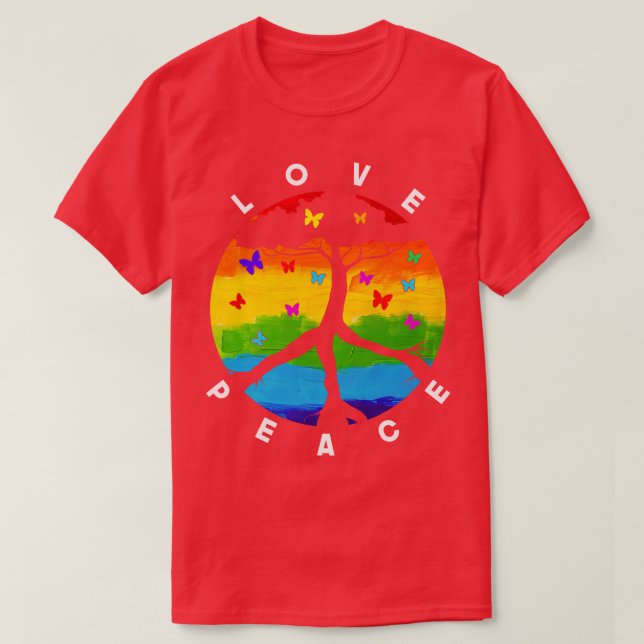Camiseta Hippie Gift Nature Peace Sign (Frente do Design)