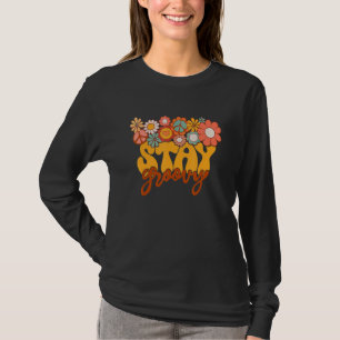 Camiseta Hippie Girassol Retroativo Permaneça Em Groovy Pos