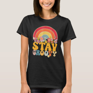 Camiseta Hippie Girassol Retroativo Permaneça Em Groovy Pos