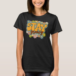 Camiseta Hippie Girassol Retroativo Permaneça Em Groovy Pos