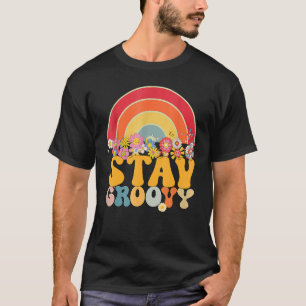 Camiseta Hippie Girassol Retroativo Permaneça Em Groovy Pos
