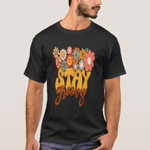 Camiseta Hippie Girassol Retroativo Permaneça Em Groovy Pos