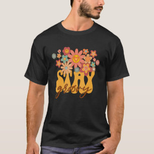 Camiseta Hippie Girassol Retroativo Permaneça Em Groovy Pos