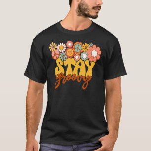 Camiseta Hippie Girassol Retroativo Permaneça Em Groovy Pos