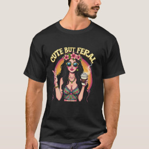 Camiseta Hippie Girl Roupa Mulher Feral Café Café Tranquili