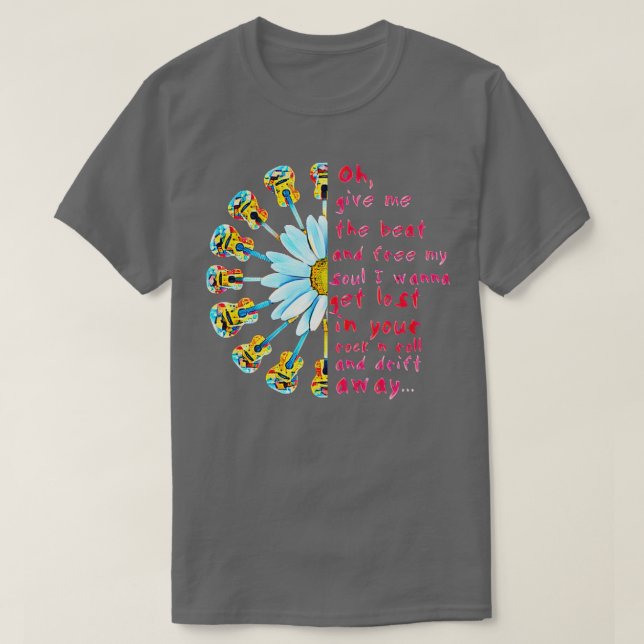 Camiseta hippie giro-gota do rolo em flor (Frente do Design)