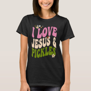 Camiseta Hippie Groovy Adoro picles e Jesus Picle Retro