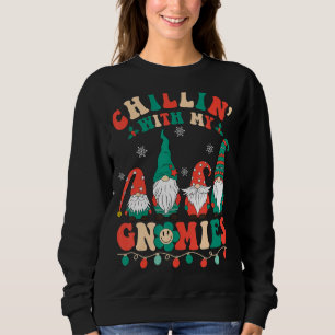 Camiseta Hippie Groovy Chillin Com Meus Gnomies Papai Noel