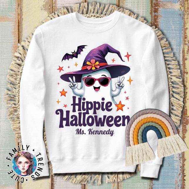 Camiseta Hippie Groovy Spooky Season Halloween Costume (Criador carregado)