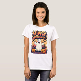 Camiseta Hippie Halloween Cute Ghost