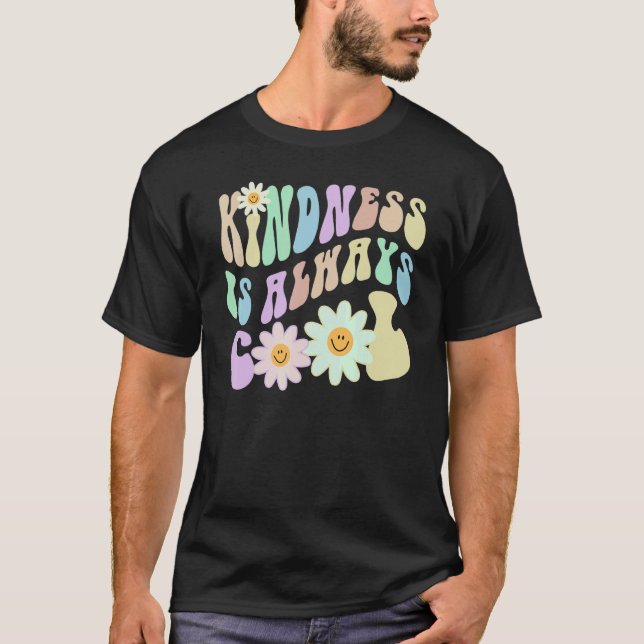 Camiseta Hippie KINDNESS IS ALWAYS COOL Retro Stop Bullying (Frente)