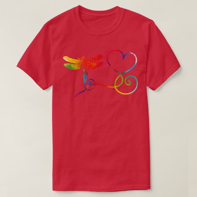 Camiseta Hippie Peace Dragonfly (Frente do Design)