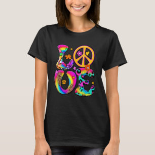 Camiseta Hippie Peace Love Flower LGBT Orgulho Saindo