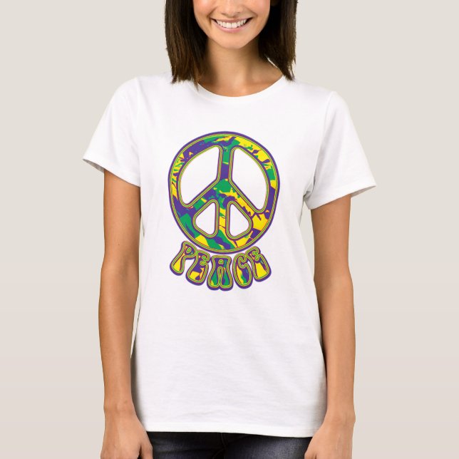 Camiseta Hippie Peace Sign 60s 70s (Frente)
