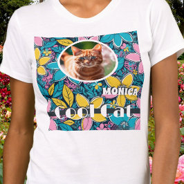 Camiseta Hippie Retro Flowers Groovy Legal Pet Photo Cat