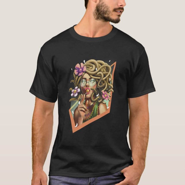 Camiseta Hippie Snakes Greek Mythology Fantasy Glasses Anci (Frente)