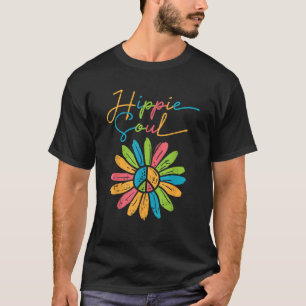 Camiseta Hippie Soul Peace Flower Retro Floral Hippi Hippy