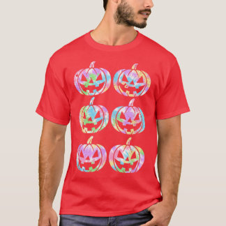 Camiseta Hippie Tie Dye Style Feliz Halloween Pumpkin Jack