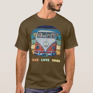Camiseta Hippie Van Peace Love Dogs Hippie Van