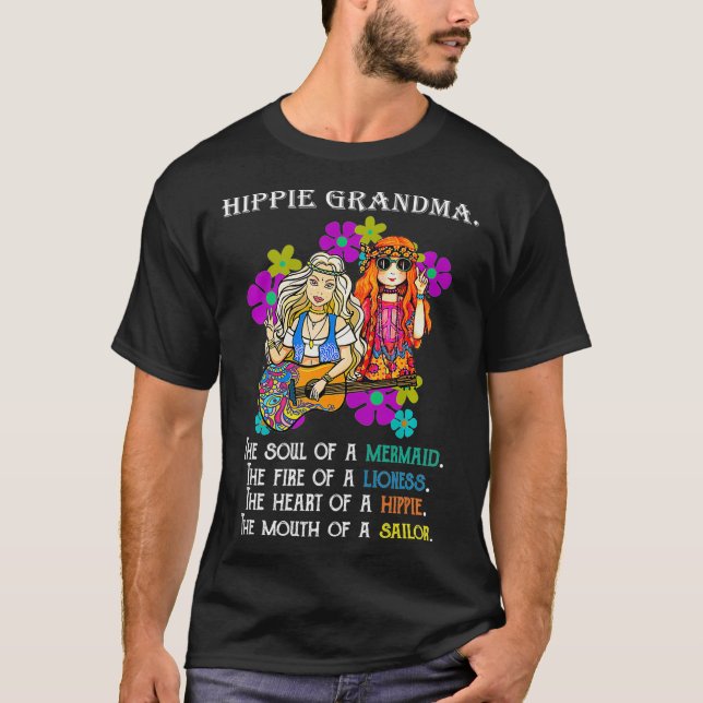 Camiseta Hippie vovó Mimi Nana Liberta Gypsie Hipp (Frente)
