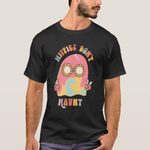 Camiseta Hippies Não Haunt Cute Hippie Ghost Halloween Co