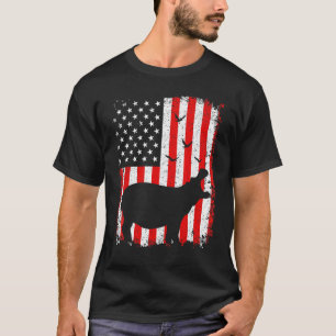 Camiseta Hippo 4 de julho Bandeira Americana Patriótica