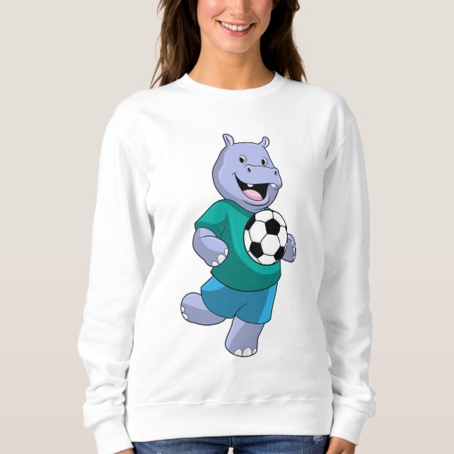 Camiseta Hippo as Soccer player with Soccer (Frente)