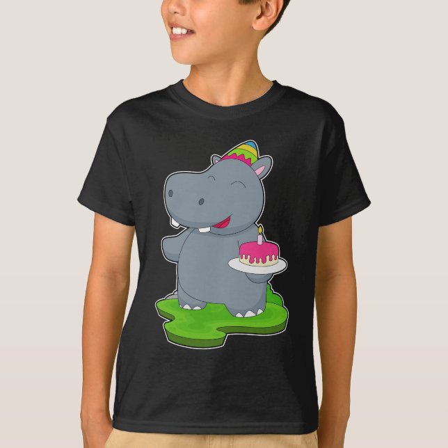 Camiseta Hippo Birthday Cake (Frente)