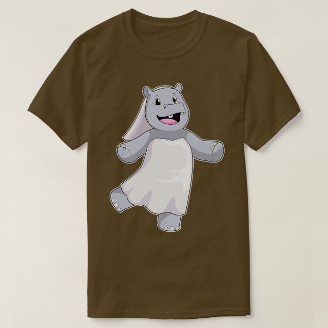 Camiseta Hippo Bride Veil Wedding  (Frente do Design)