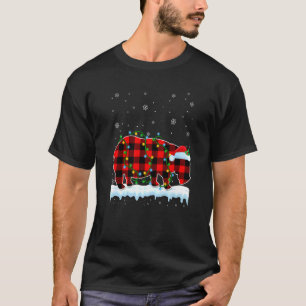 Camiseta Hippo Christmas Santa Hat Cute Animais de Natal Lu