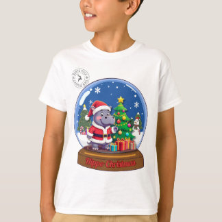 Camiseta Hippo Christmas Snowglobe