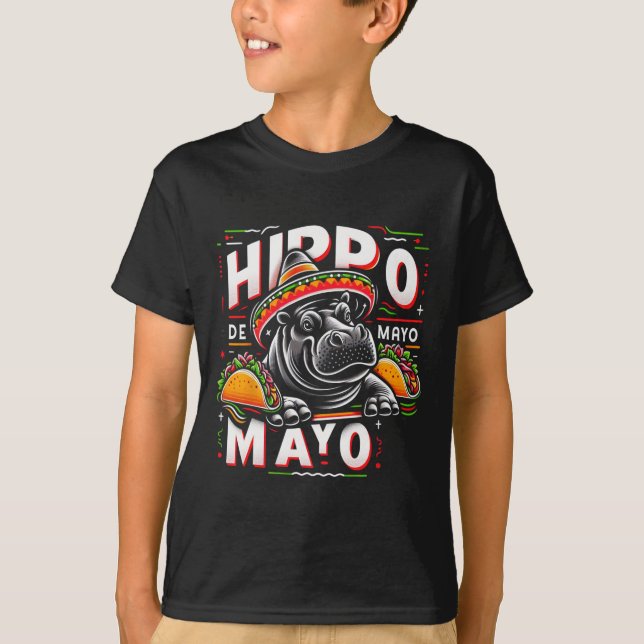 Camiseta Hippo Cinco De Mayo Funny México Hippopotamus Funn (Frente)