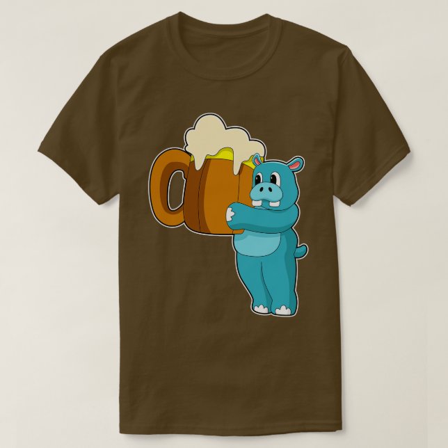 Camiseta Hippo com Mug de Cerveja (Frente do Design)