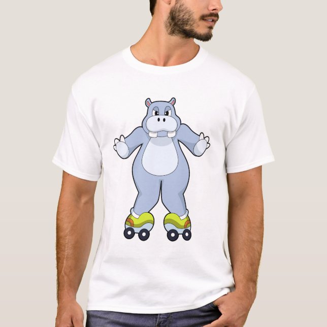 Camiseta Hippo com skates Roller (Frente)